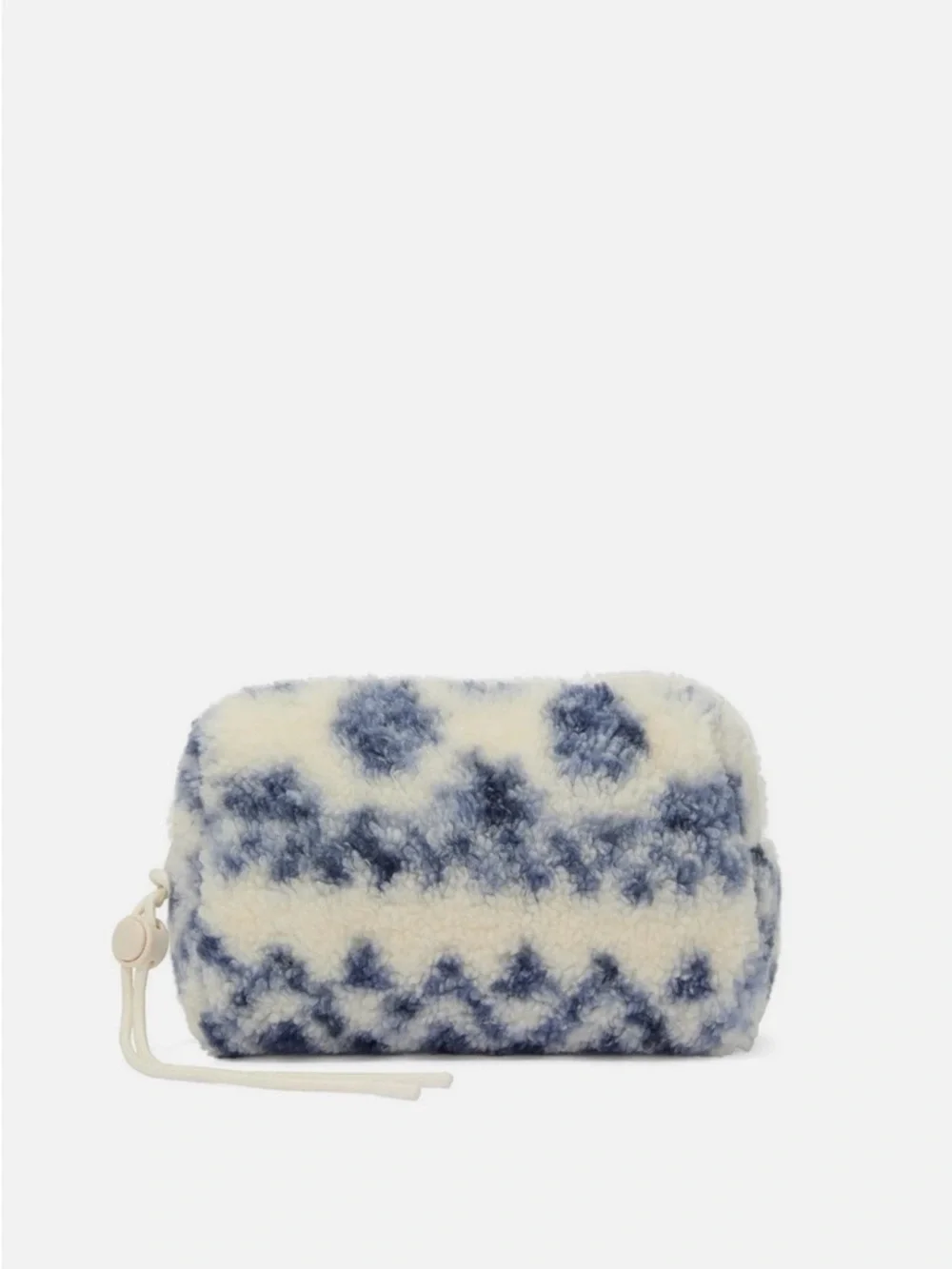 Pink Victoria’s Secret Cozy Blue & Cream Faux-Shearling makeup Pouch